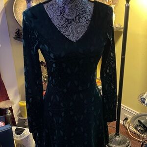 Elegant Green Velvet Dress
